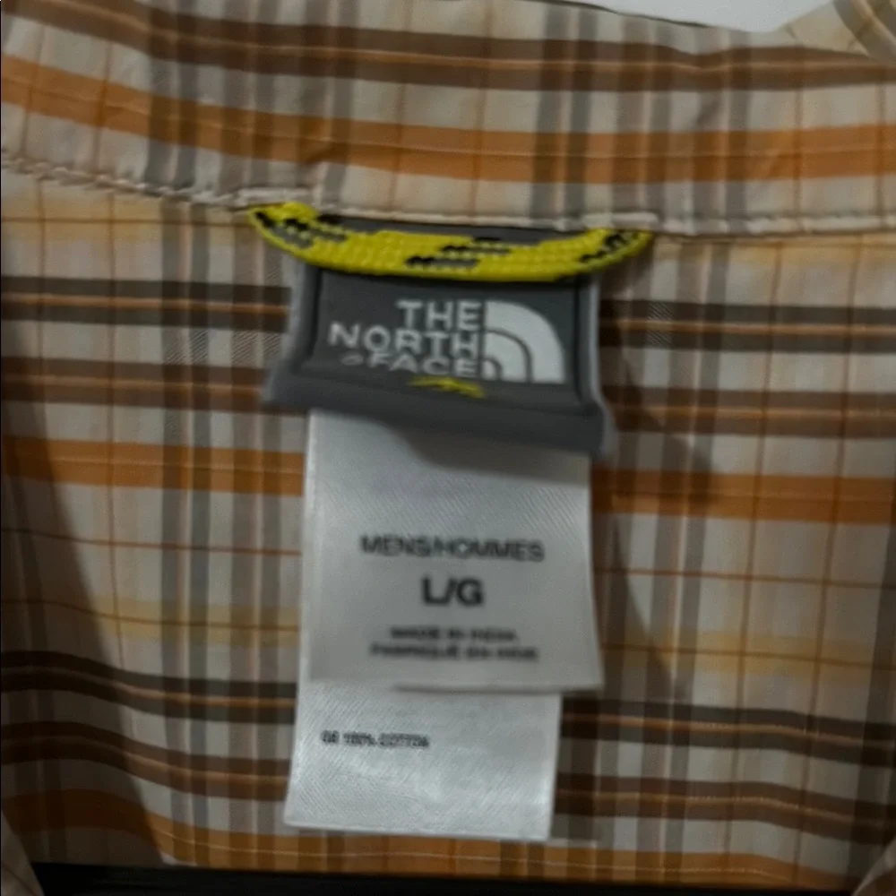 The North Face Plaid Men's Shirt in Brown and Orange size L